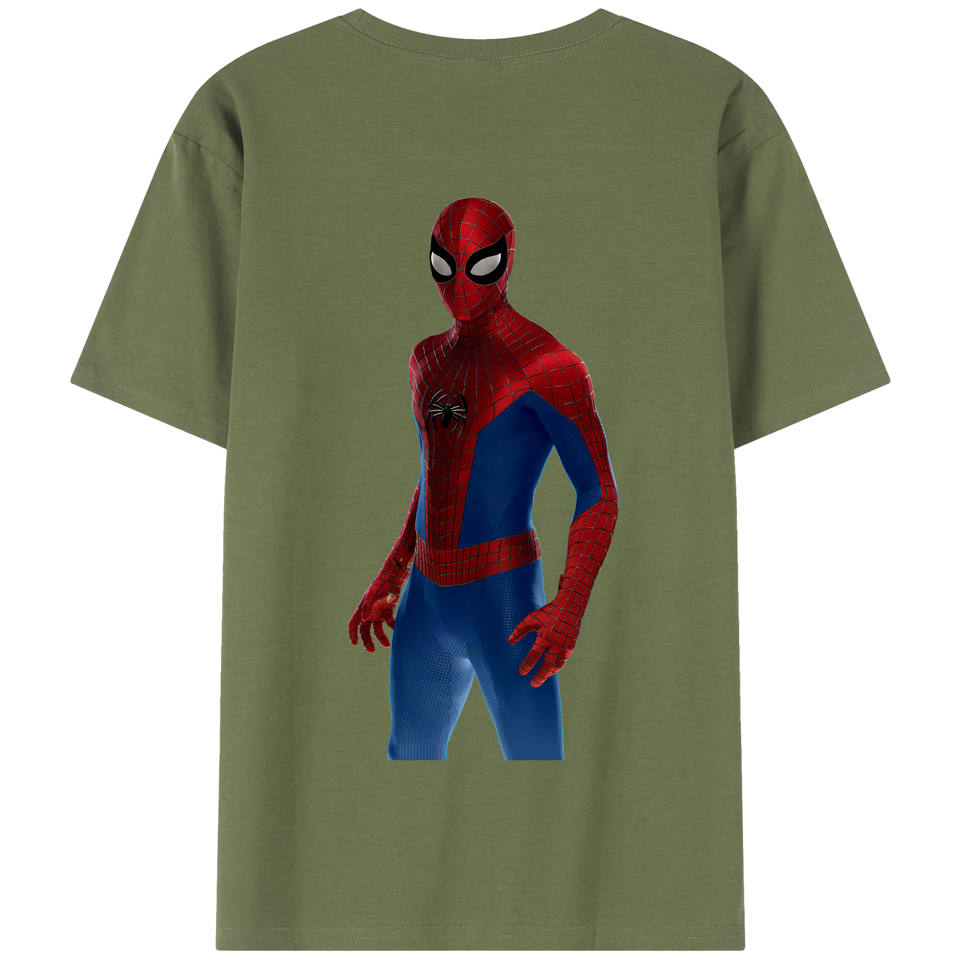 （画像用） Spider Man スパイダーマン 綿100％半袖Tシャツ（背面プリント）